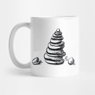 Stacked stones, beach fun, balancing stones Mug